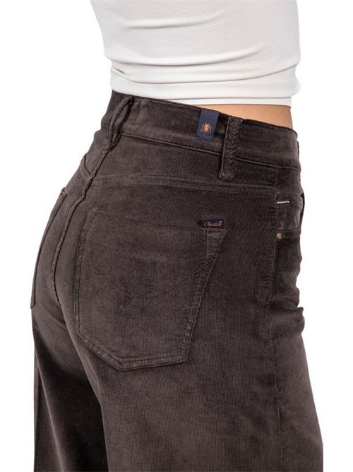 pantalone donna largo in velluto duemilarighe marrone Atelier Cigala's | 138-TVS23133